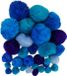 Merkloos Moebius Creativ Pompons - 60 stuks - Blauw - 10-40 mm - Polypropyleen