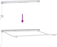 vidaXL Handmatig uitschuifbare luifel Lichtgrijs en wit 4 × 3 m