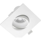 GTV Volare Led-inbouwspot, vierkant, draaibaar, 10 W, 800 lm, 3000 K, warmwit, hoek 38, IP20, directe aansluiting 230 V, accentverlichting, wit