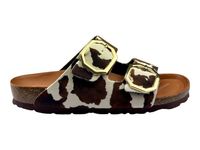 Rohde 5637 72 Slippers Synthetisch Bruin Koeienprint Dames - Bruin - 42