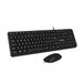 VulTech KM-811 USB-toetsenbord- en muiskit, geruisloos, Italiaanse QWERTY-lay-out, compact ontwerp, cijferblok, 12 multimedia-toetsen, vloeistofbescherming, PC/laptop, Windows/Mac/Linux, zwart