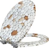 Happyment Duroplast Oval Toiletbril met Soft-Close, Verstelbare Scharnieren, Antibacterieel en Quick-Release Systeem