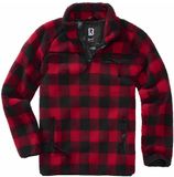 Brandit Teddy Fleece Troyer Sweatshirts rood-zwart L