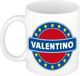 Bellatio Decorations - Valentino voornaam - koffiemok - beker - wit/blauw - 300 ml