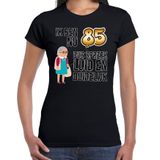 Bellatio Decorations Cadeau T-shirt dames - leeftijd 85 jaar - zwart - luid en duidelijk - verjaardagsfeest S