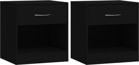 vidaXL Nachtkastjes - Set van 2 - Zwart