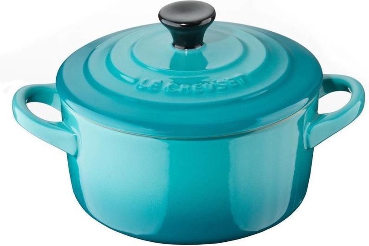 Le Creuset Mini Braadpan Signature Caraïbisch Blauw Ø 10 cm