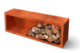 Merkloos Geroba Egura Cortenstaal Houtopslag met achterwand 1500 x 385 x 500 mm