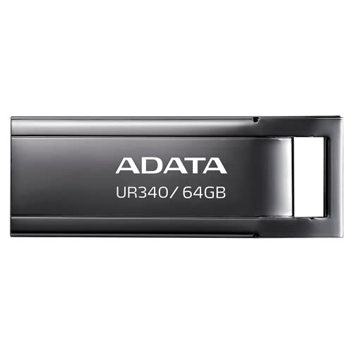 Adata UR340 USB 3.2 Gen1 flashdrive van metaal, spatwaterdicht, schokbestendig, stofdicht, 64 GB, zwart