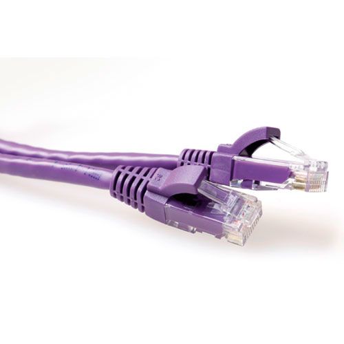 ACT Paarse 20 meter U/UTP CAT6A patchkabel snagless met RJ45 connectoren