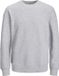 JACK & JONES Star basic sweat crew neck regular fit - heren sweatshirt katoenmengsel met O-hals - lichtgrijs melange