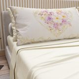 PETTI Artigiani Italiani - Beddengoed voor tweepersoonsbed, katoen met kussenslopen met digitale print, compleet laken voor tweepersoonsbed, patroon 320, crème, 100% Made in Italy