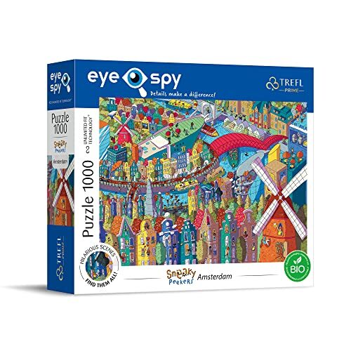 Trefl Prime - UFT Eye-Spy Sneaky Peakers Puzzel: Amsterdam, Nederland - 1000 elementen, verrassende details, dikste karton, BIO, EKO, vermaak voor volwassenen en kinderen vanaf 12 jaar