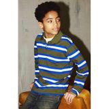 NAME IT KIDS rechtvallende gestreepte polo - donkergroen