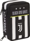 Seven 3B6012004 Juventus schooletui Zachte etui Polyester Zwart, Wit