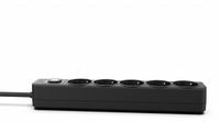 INCA IPW-44SY 5-voudige stekkerdoos met led-display, zwart, 1,5 m