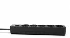 INCA IPW-44SY 5-voudige stekkerdoos met led-display, zwart, 1,5 m