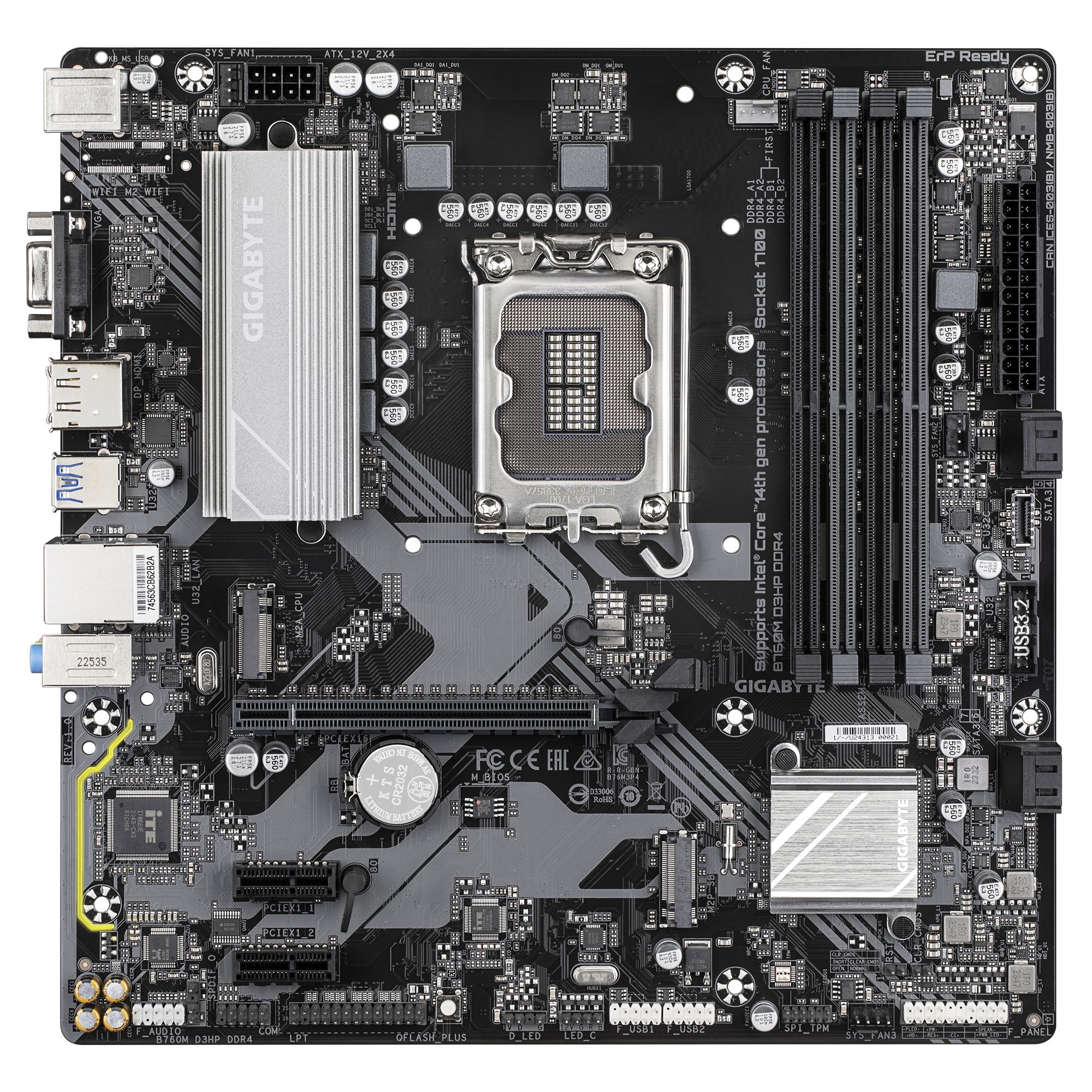 GIGABYTE B760M D3HP DDR4 - Micro ATX Motherboard - Intel LGA 1700 - DDR4 - 128GB Max Memory