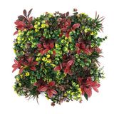 Well Home Kunstheggenpaneel voor binnen en buiten, 100 x 100 cm, rood en groen