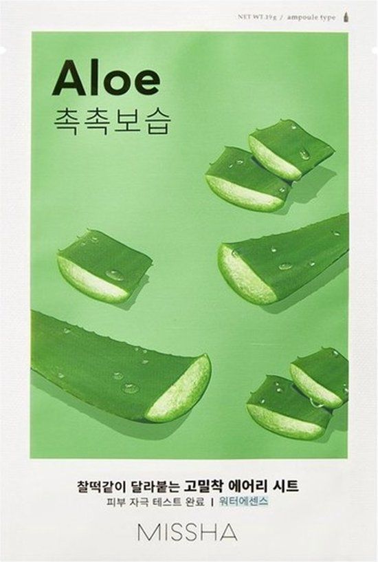 Missha Airy Fit Sheet Mask Aloe 19g | Hydraterend | 1 stuk(s)