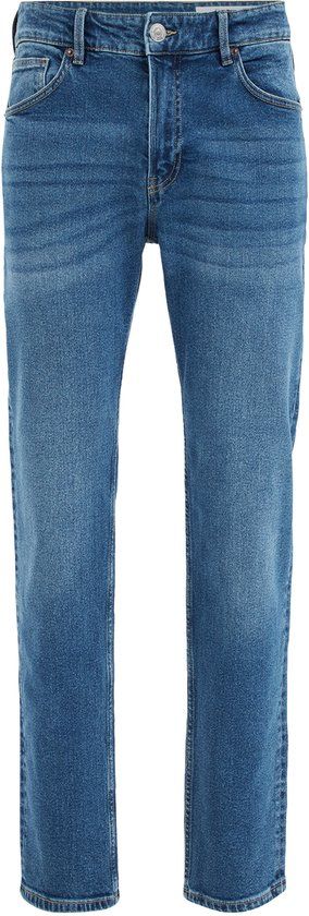 WE Fashion Heren slim fit jeans - Dark blue - Katoen - Maat: 36/32