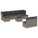 VidaXL 10-delige Loungeset met Kussens Poly Rattan Grijs