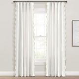 Lush Decor Coastal Chic Scallop Edge raamgordijnpaneel paar, 52" B x 84" L, grijs & gebroken wit