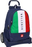 Benetton Schoolrugzak met Wielen Flag Marineblauw 32 x 44 x 16 cm