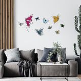 Stijlvol decoratief metalen wandaccessoire, 194,5 x 112 cm, duurzaam 1,2 mm metaal en 3 mm hout, perfect voor moderne woondecoratie en kantoorruimtes