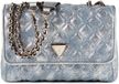 GUESS Giully II 2 Compartment Convertible Flap Schoudertas Metallic Denim Lichtblauw