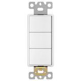 ENERLITES 62755-W Triple Paddle Rocker Combination Decorator Switch, White