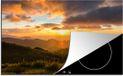Merkloos KitchenYeah® Inductie beschermer 77x51 cm - Zonsondergang boven een berglandschap - Inductie kookplaat accessoire