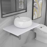 Maison Exclusive - Ensemble de meubles de salle de bains 2 pièces, céramique blanche
