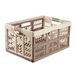 Keeeper keepeer 4x Stevige vouwkratten met soft-touch handgrepen, 54 x 37 x 28 cm, 45 l, Ben, crème/taupe
