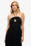 Superdry Zwarte Midi-jurk met Uitsnijding voor Dames - Maat L