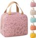 Huttutu Sac à lunch - Sac isotherme - Grande capacité double isolation sac à lunch - Portable pour bureau fitness pique-nique - Polyester robuste et compact - Couleur rose
