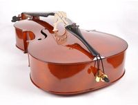 Leonardo LC-1034 cello 3/4, gelamineerde body, nitro, hardhout toets en stemsleutels, inclusief tas en strijkstok