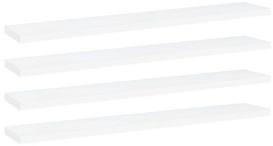 vidaXL Wandschappen 4 st 60x10x1,5 cm bewerkt hout wit