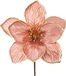 MagicHome Fleur décorative Noël, magnolia, rose, tige 13,5 cm, fleur 19 cm - Lot de 6 pièces