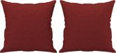 vidaXL Sierkussens 2 st 40x40 cm stof wijnrood
