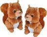 Wild Republic 2x stuks pluche rode eekhoorn knuffel 18 cm