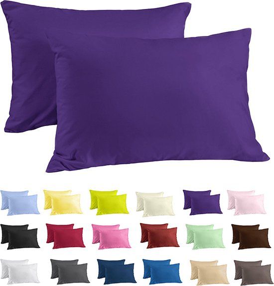 Zavelo Katoen Kussenslopen Deluxe Paars - 60 x 70 cm - Set van 2