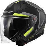 LS2 Motorhelm Infinity II FOCUS Matt Black H-V Geel, XXL