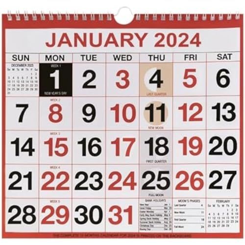 Draadgebonden maand om kalender te bekijken 249x231mm 2024
