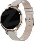 Bandz lederen band ‘Classic’ - Echt leren bandje 14mm geschikt voor Garmin Lily 2 (alleen tweede versie) - beige