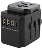 Microconnect Wereldreis opladeradapter, 3 USB A-poorten en 1 USB-C-poort, met universele naar EU-stekker