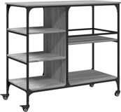 vidaXL Keukentrolley 100x45x89,5 cm bewerkt hout grijs sonoma eiken