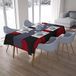 Bonamaison Tafelkleed, Anti-Mold, Sneldrogend, Waterdicht, 100% Polyester Tafellaken, rood Zwart, 140 x 200 Cm