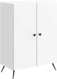 vidaXL Dressoir Hoogglans Wit 66 x 34,5 x 90 cm Bewerkt hout