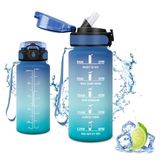 Vikaster Drinkfles, sport, waterfles met rietje, 0,5 l, lekvrij, BPA-vrij, sportfles voor camping, yoga, gym, school, outdoor